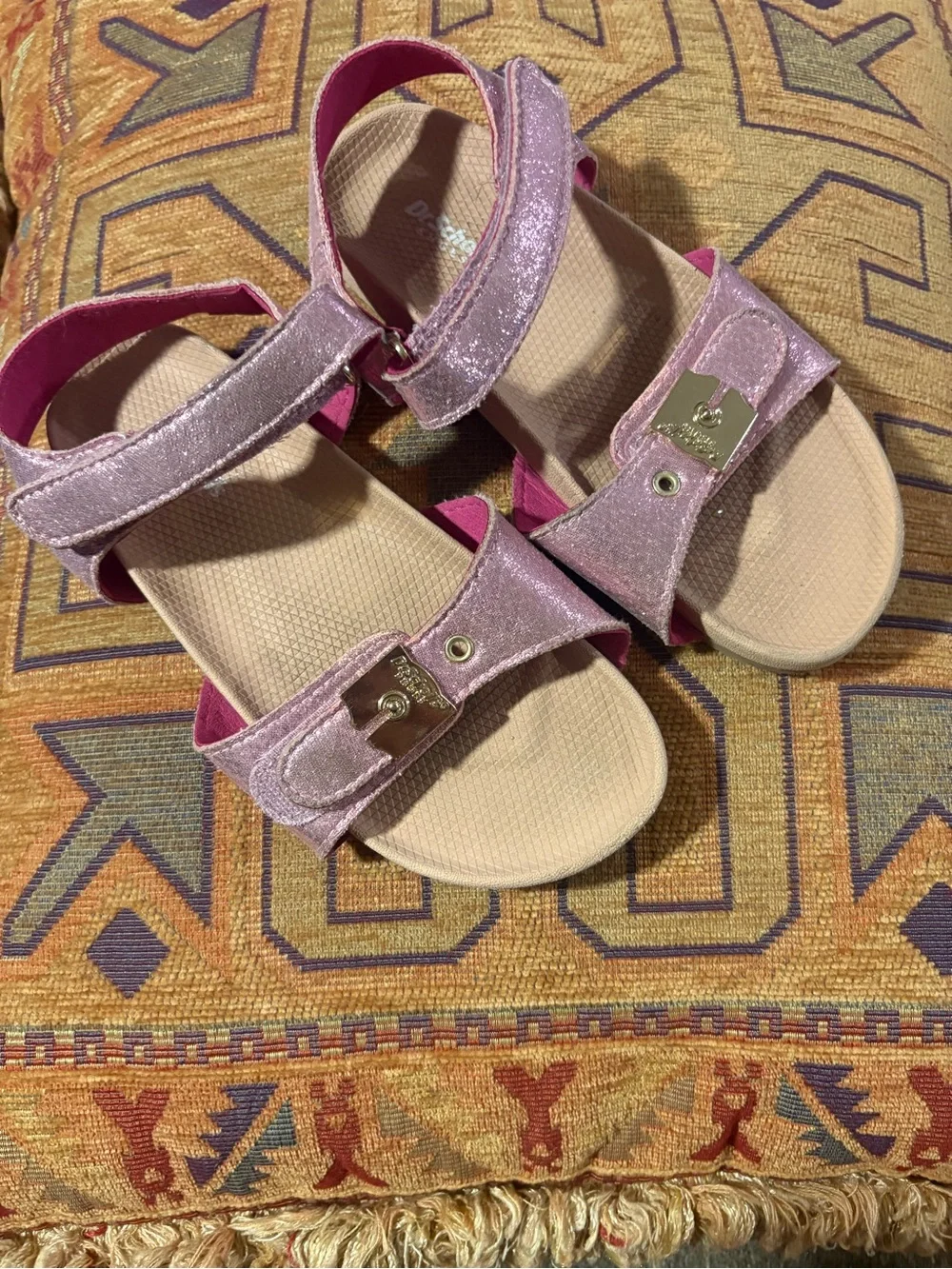 Dr. Scholl's Girls 12M Pink Glitter Adjustable Sandals